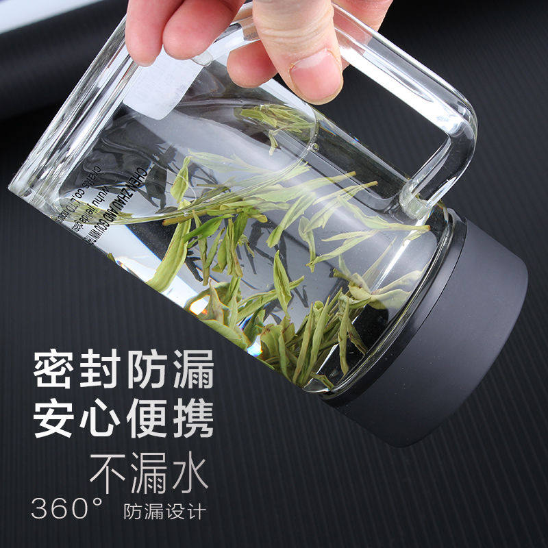 极速超大容量水杯单层玻璃杯男女士办公室带M把手花茶杯加厚带盖,餐饮具,玻璃杯,淘宝优惠券,粉丝福利购,淘宝优惠卷