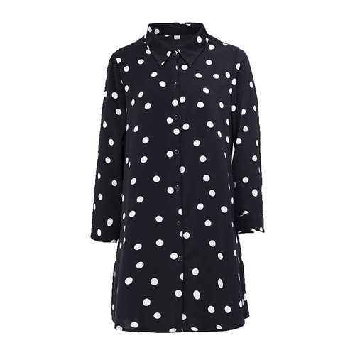 时尚打底衫女秋冬k大衣内搭大尺码百搭蓝色磨毛碎花翻领休闲洋派