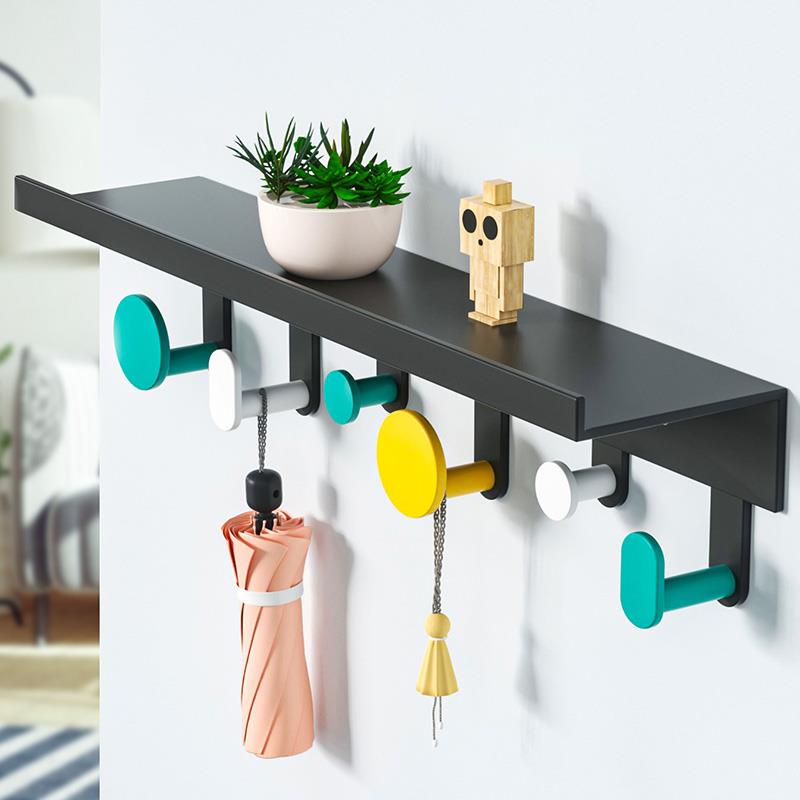 谋生玄关挂钩进门置物架收纳壁挂墙上免打孔入户门钥匙衣服粘钩挂