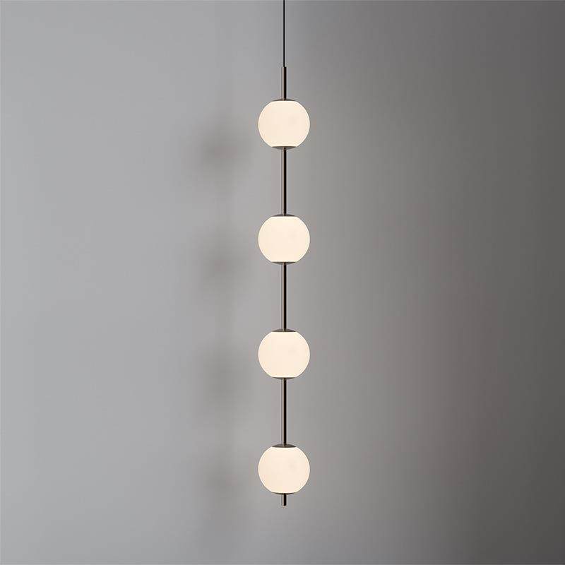 设计师款法式玻璃球珍珠灯创意卧室床头玄关装饰轻奢奶油风长吊灯