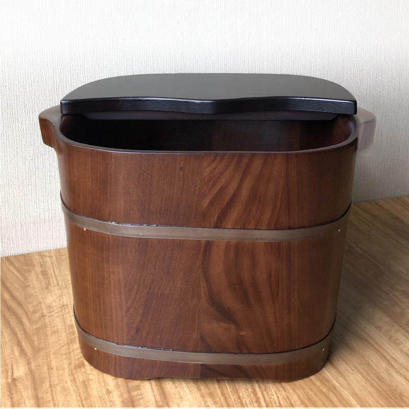 方形泡脚桶带盖泡脚盆木桶家用足浴盆足浴桶洗脚桶加厚实木花梨木