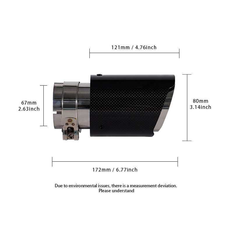 热销汽车改装配件碳纹尾喉排气管 厂家直销不锈钢通用新款个性黑