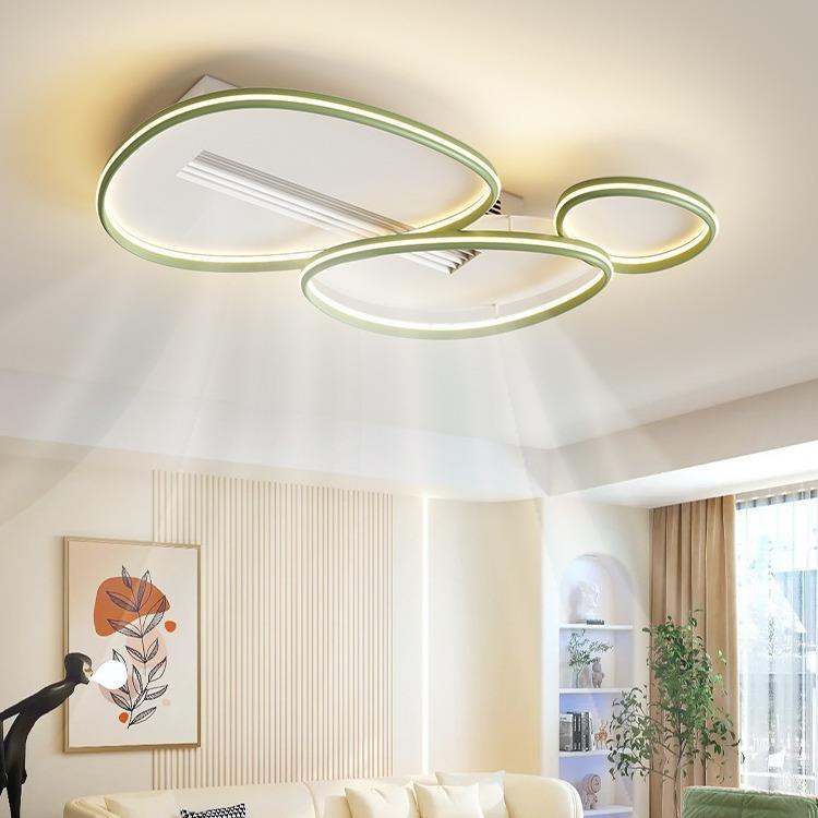 新款双风轮无叶风扇灯北欧现代简约客厅吸顶灯全屋灯具套餐