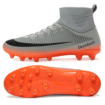 极速Black Men Soccer Shoes AG/FG CleatHs Training Football B