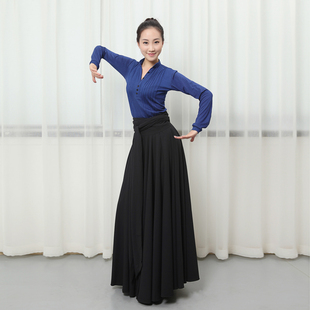 新品五一新款藏族蒙族舞蹈服装女练功衣练习裙上衣V练功服民族舞