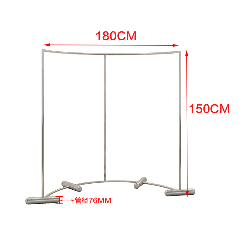 极速服装店展示架弧形中r岛挂h衣架落地式不锈钢陈列道具店铺中间