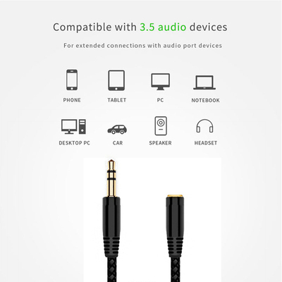 极速5m 16Ft Earphone Headphone Extension Cable 3.5mmX Jack M