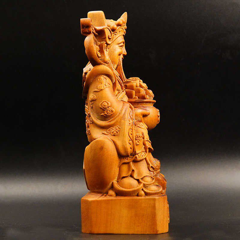 新品【龙虎山发货k】道家财源广进桌面摆件雷击枣木一体成型家用