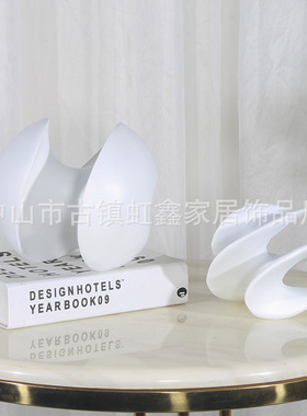 极速现代简e约白色异形旋转扭曲陀螺摆件摆设样板房售楼处书房软