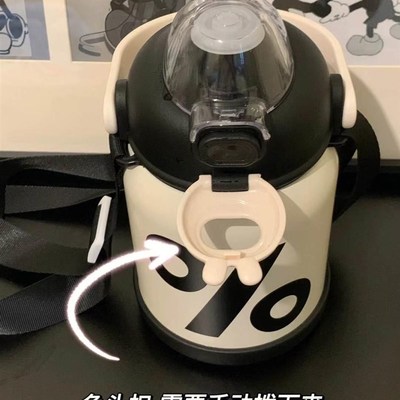 极速简约保温杯女士l高颜值带吸管水杯学生大容量大肚杯316不锈钢