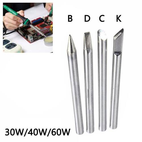 新品4Pcs Soldering Iron Tip Copper 3F0 40 60W Lead-Free Iron