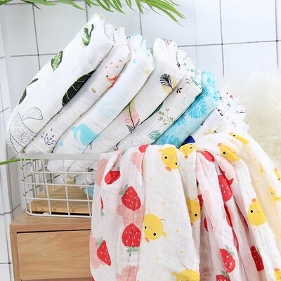 极速110cm*110cm Swaddle Blanket Baby BlankeNt Bamboo Muslin