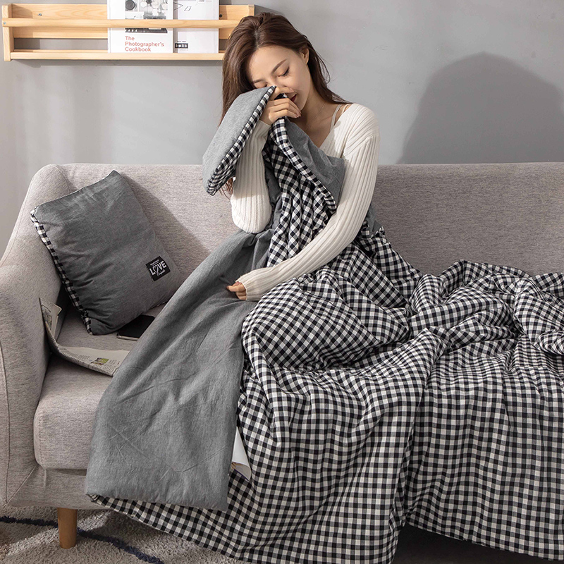 极速全棉抱枕被子两o用车载折叠小被子沙发办公室汽车靠枕头午休