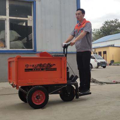 新品多功能实f心胎工地用电动灰斗车工程建筑三轮车手推拉灰翻斗