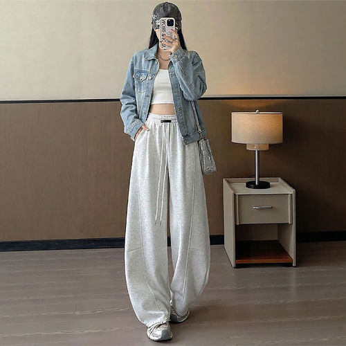 加绒弯刀裤女裤子秋冬季2026新款加厚保暖棉裤胖mm大码休闲阔腿裤
