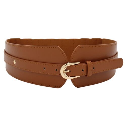 极速Luxury ladies widqe belt elastic vintage buckle leather