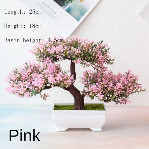 极速Pink Style Artificial Plants Bonsai Home DecoZration