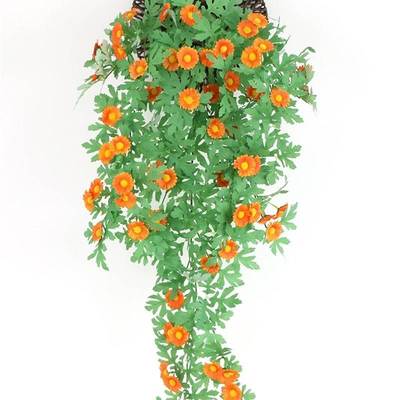 极速假花仿真花摆设挂墙上墙花挂装饰花小雏N菊壁挂式挂墙吊兰吊