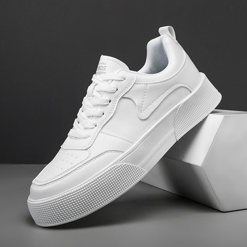 新品厚底增高鞋子男百搭潮鞋2026新款皮面小白鞋男款Y松糕板鞋男