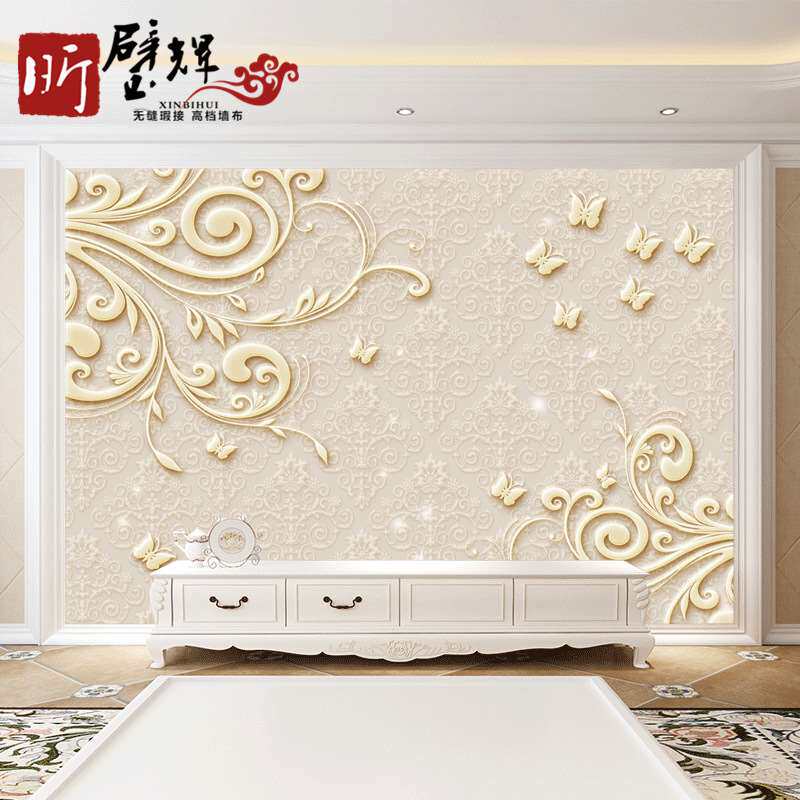 极速Mural TV background wall cloth new 358d stereo simp.le m
