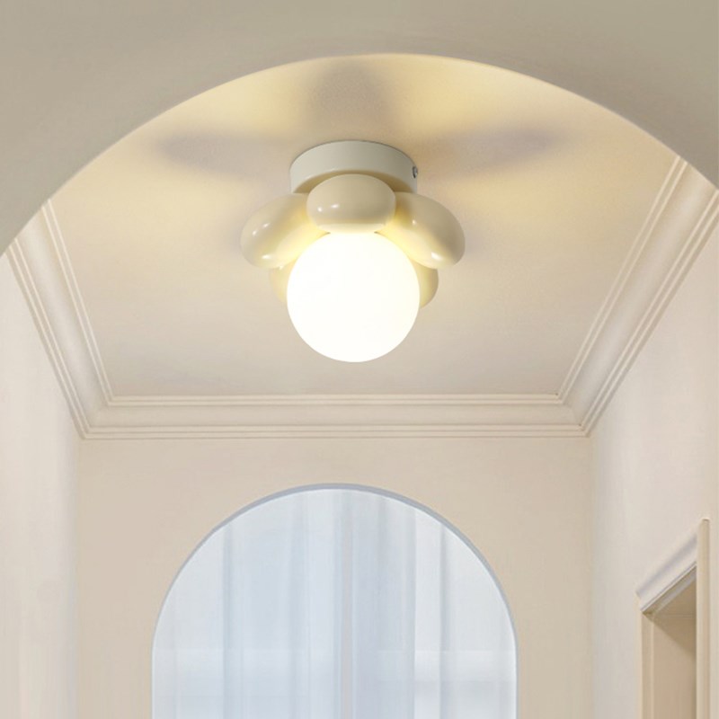 走廊灯过道灯lhed吸顶灯奶油风可爱花朵创意灯阳台入户玄关门厅灯