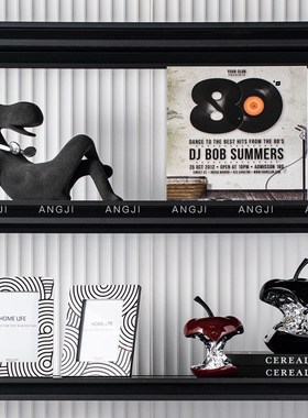 现代轻奢样板间酒柜摆件高端装饰相机唱片水晶收音机电话机播放机