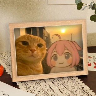 Doro跟圆头耄耋猫猫哈基米的旅行治愈系相框桌面书房卧室摆件礼物