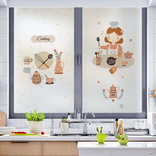 厨房玻璃贴纸窗户推拉门隔热窗纸贴膜磨砂纸遮挡透光不透明防走光