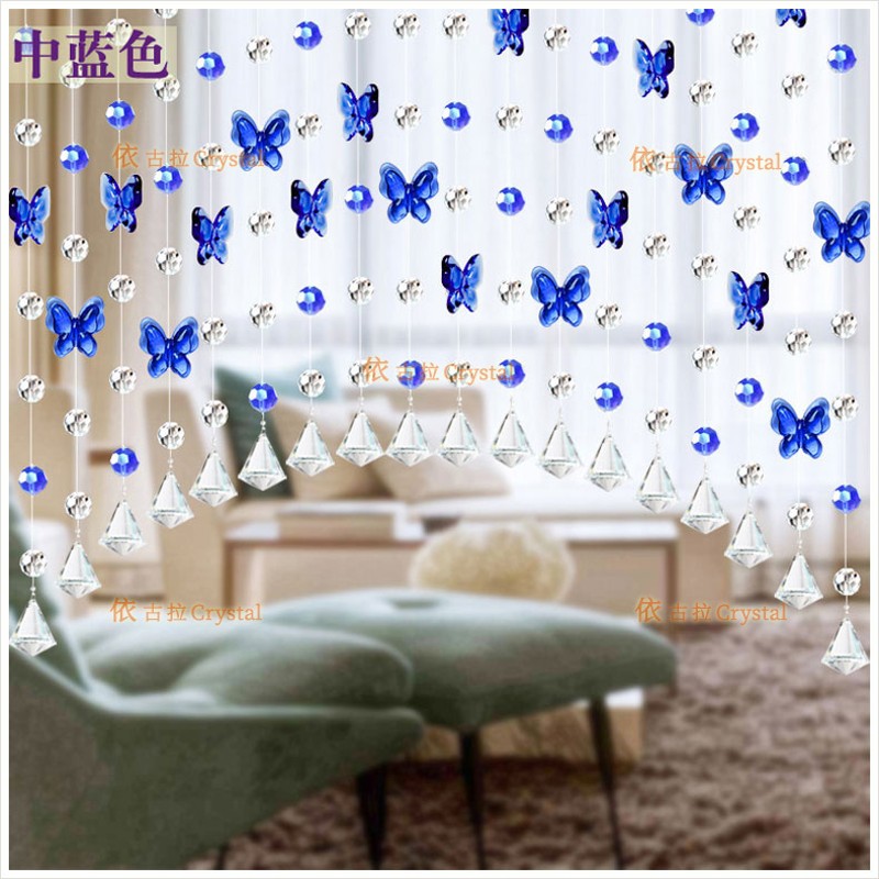 精品 水晶蝴蝶g珠帘 水晶珠帘 水晶帘 隔断 玄关 挂帘门帘 518