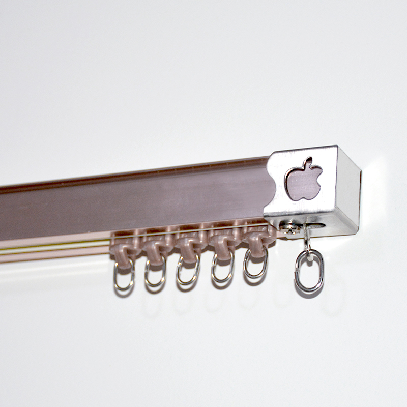 雨宸窗帘加厚铝j合金轨道静音单杆双杆窗帘滑轨导轨顶装侧装