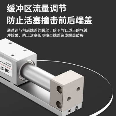 RMH气动磁偶式滑台长行程CY1Rt无杆气缸CY3R10/15/20/25/32/40-10