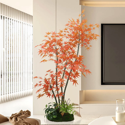 仿真绿植盆栽植物造景枫叶装饰假红枫树客厅摆件落地大型仿生假花