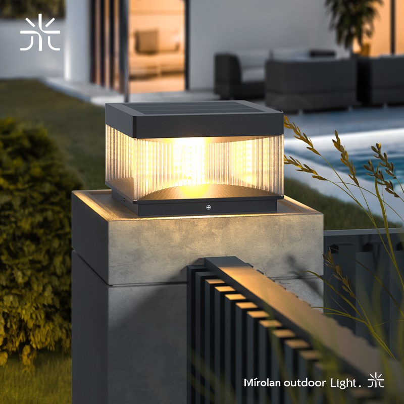 太阳能柱头灯庭院柱子灯门柱灯大门灯别墅防水现代户外围墙灯柱灯