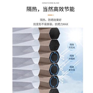 阳光房遮阳顶帘蜂巢帘玻璃房顶电动天窗遮阳帘顶棚隔热全遮光窗帘