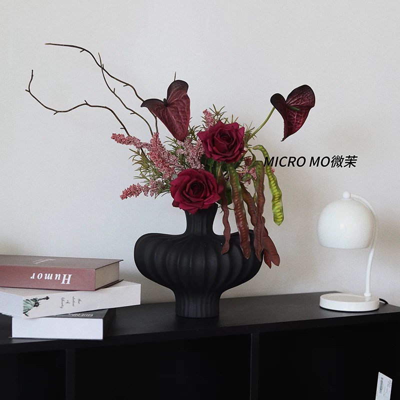 轻奢仿真花高端摆件花束家居酒店桌面软装T仿真花客厅摆设