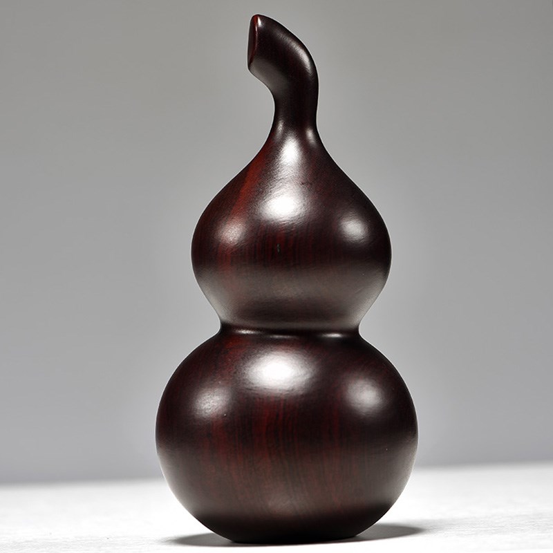 黑檀木雕葫芦摆件实木质葫芦玄关客厅F红木家居桌面摆设装饰工艺