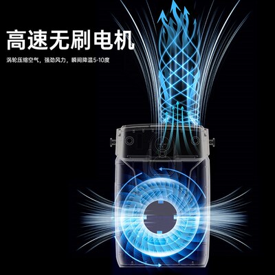 户外挂腰风扇小随身便携式工地挂脖大风力无叶电风扇空调电扇新款