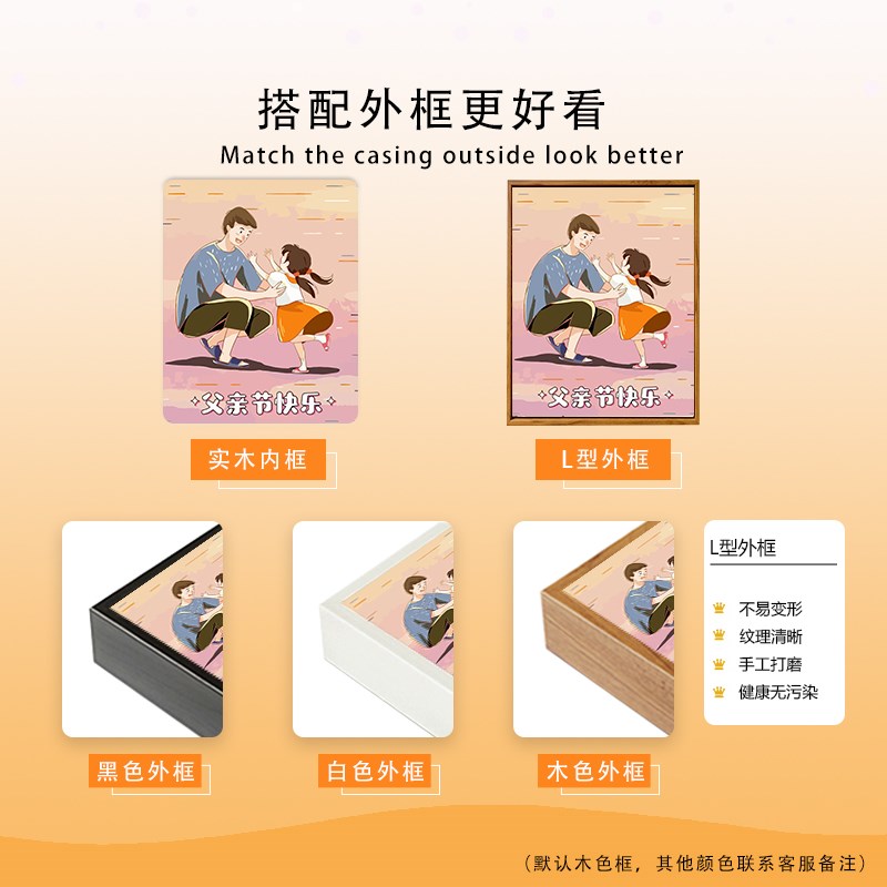 父亲节快乐DIYj数字油画儿童手工绘礼物填充涂色丙烯油彩装饰挂画图片
