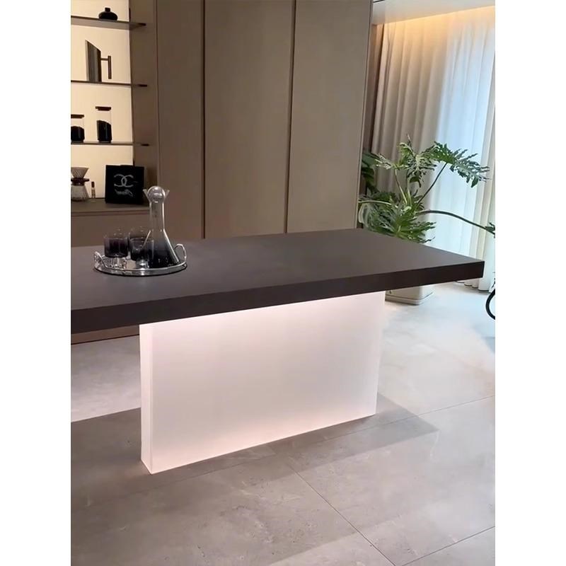 磨砂发光透e明亚克力桌腿定制悬浮桌脚餐桌岛台支架支撑腿别墅专