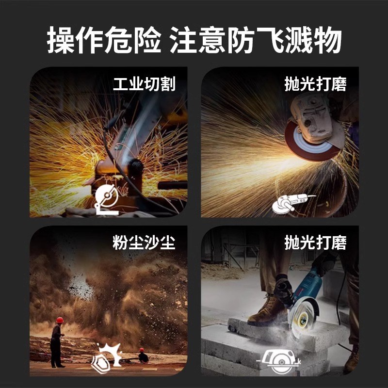 护目镜防灰尘不起雾劳保防飞溅眼镜打G磨工业切割可戴眼镜角磨机