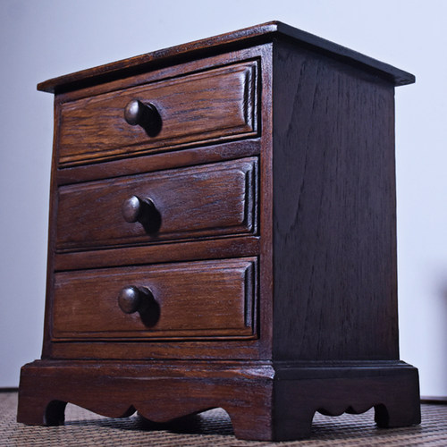 速发实木首饰盒木收中式复古大容量珠婚首饰质纳盒结宝生日礼物饰