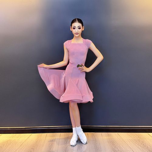 速发C蹈拉舞舞服2024新款丁O鱼骨裙儿童表演出专业比赛规定赛服