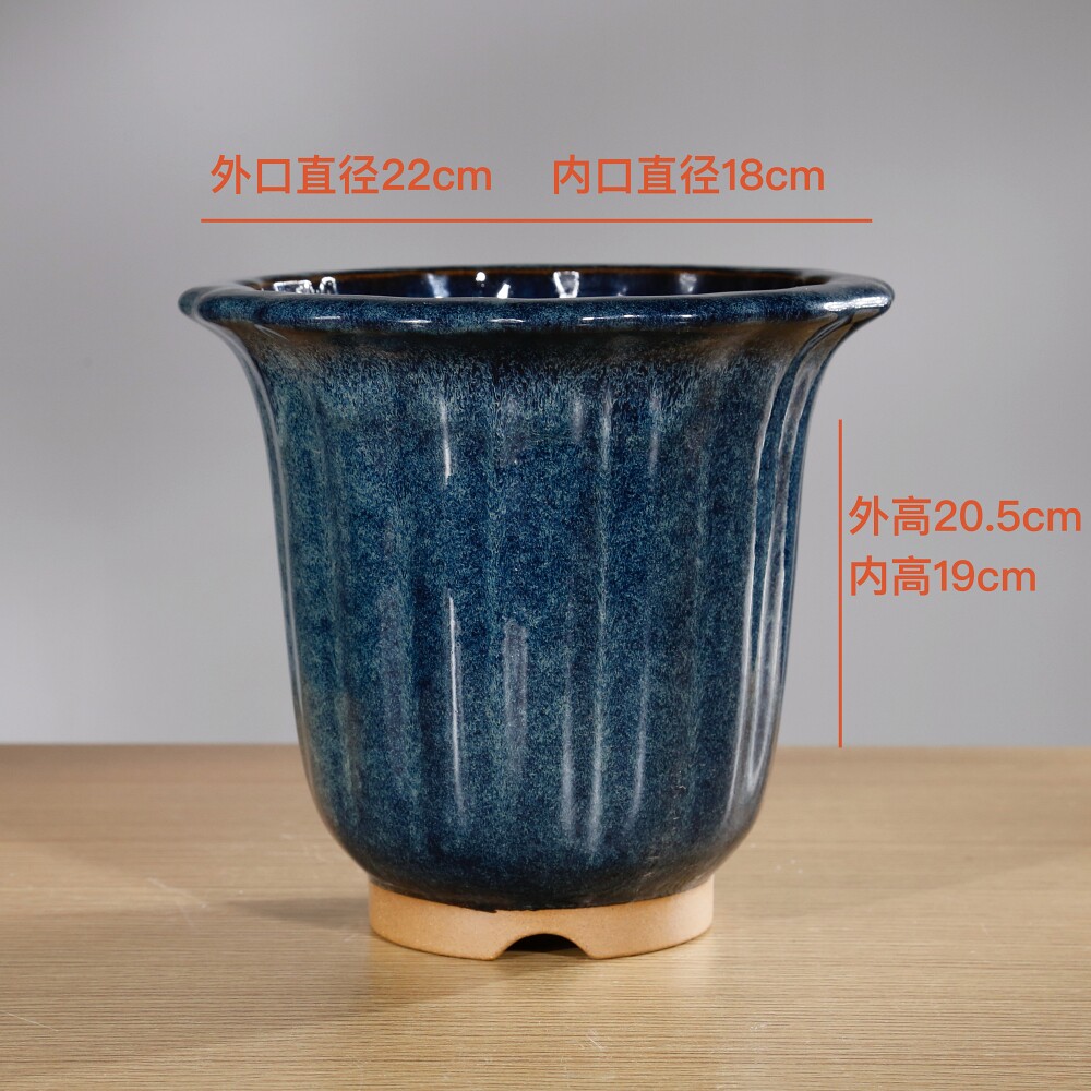 加高特高新款高档精品宜兴名家秦夕洪柴烧筋纹金钟紫砂兰花盆景l.
