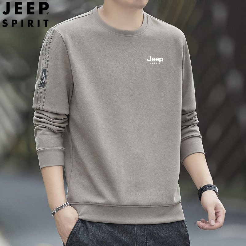 吉普JEEP卫衣男秋冬季时尚百搭宽松大码户外休闲运动潮流圆领上衣