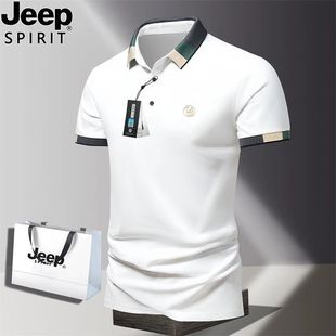 翻领POLO衫 Jeepspirit吉普男士 上衣夏季 休闲短袖 t恤冰丝透气薄款