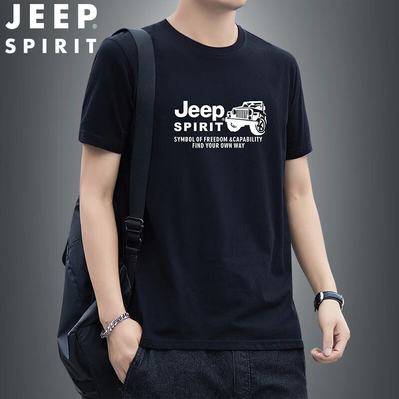 吉普JEEP短袖男款t恤2025新款夏季款纯棉情侣装衣服上衣半袖男装