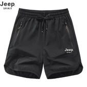 休闲五分裤 吉普JEEP短裤 子 冰丝速干运动裤 宽松大码 男夏季 2025新款