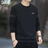 吉普JEEP卫衣男长袖 中青年休闲上衣服圆领打底 新款 T恤男士 春秋季