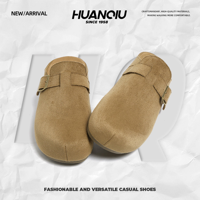 环球男鞋2026春季新款潮流磨砂勃肯包头拖鞋防滑厚底一脚蹬懒人鞋,流行男鞋,包头拖,淘宝优惠券,粉丝福利购,淘宝优惠卷