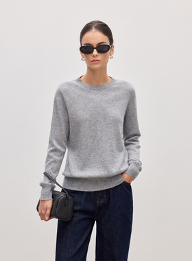 JESTOMS | 挚爱羊绒 100%纯山羊绒圆领打底毛衣女软糯长袖针织衫